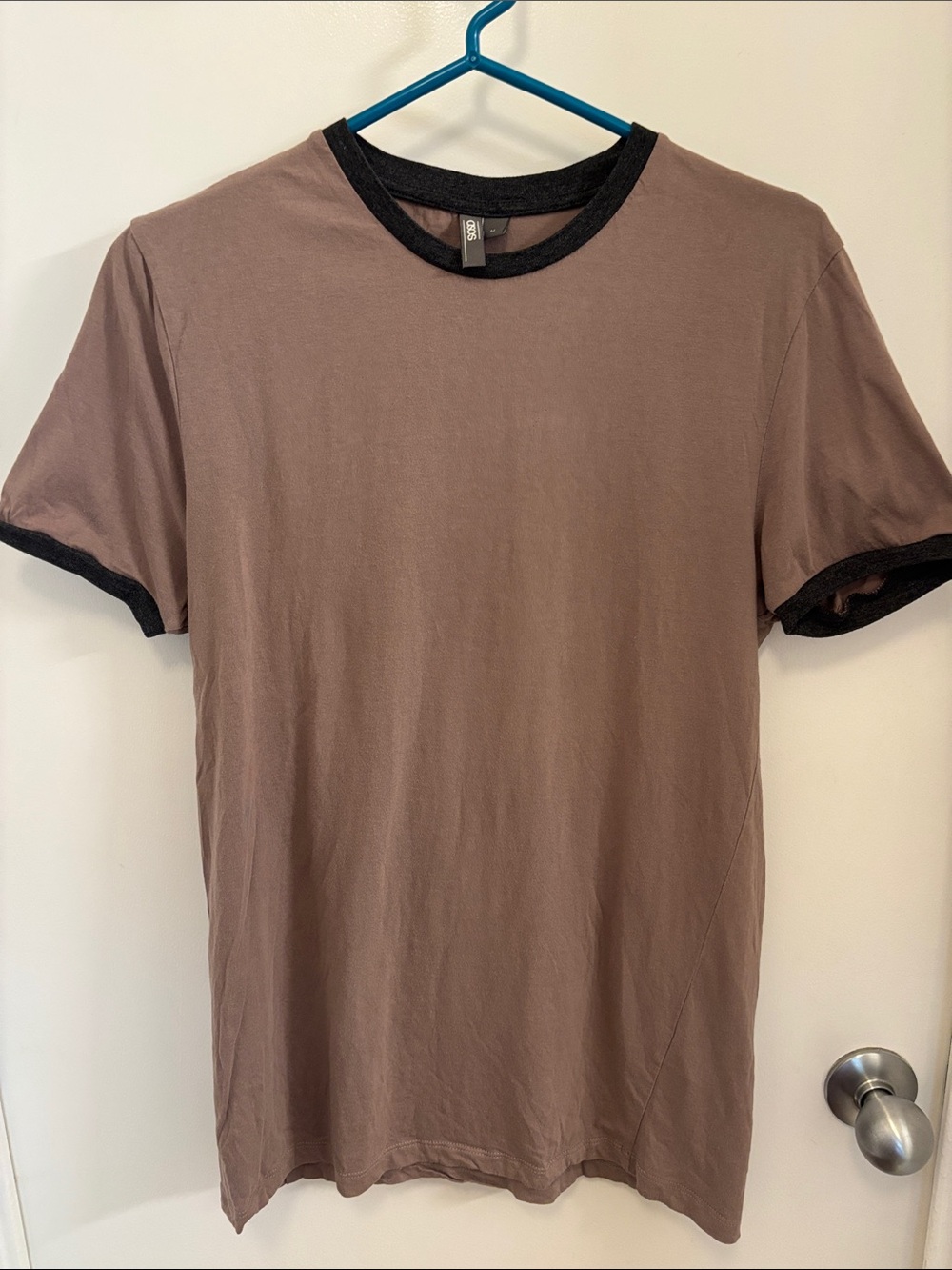 ASOS Classic Ringer Tee in Mauve with Black Trim - Men's Shirt